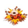 Simulation Candle Ring Wreath Pumpkin Maple Candle Holder Tabletop Wreath  Halloween Decor