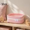 Portable Gift Baskets for Christmas Cotton Woven Storage Basket, Square Desktop Organizer, Soft Thread Bins Home Organization Space Saving Decorative