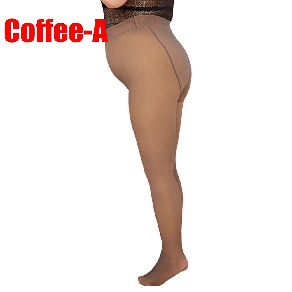 Fleece Lined Tights Women Leggings Thermal Pantyhose Fake Translucent Tights High Waisted Winter Warm Sheer Tight ( 80g No Fleece)