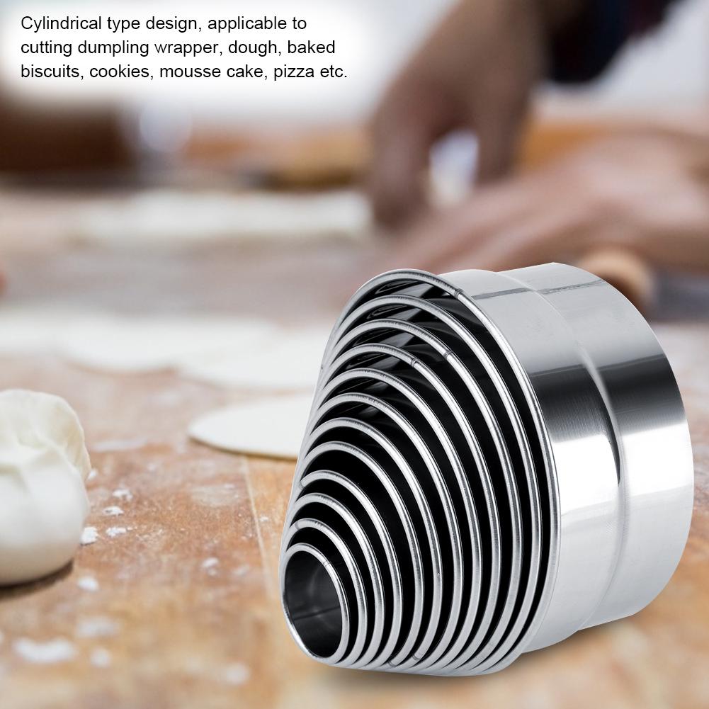 12 Stück Runde Ausstecher aus Edelstahl Backteig für Gebäck Mousse-Kuchen Pizza mit Premium Rostfreiem Zylindrischem Design