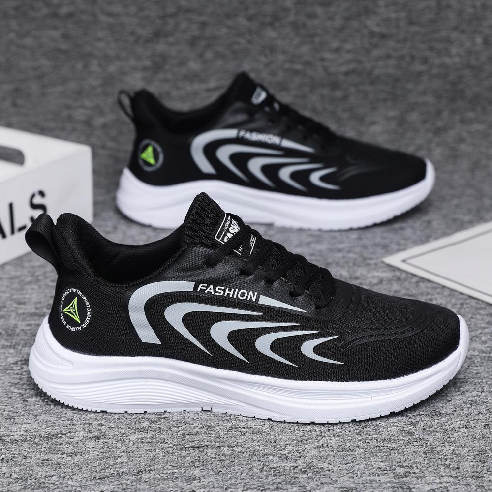 Sport Shoes for Spring Breathable Korean Version of Feimai Mesh Shoes Comfortable and Trendy Paired with Soft Sole High Running Shoes for Men