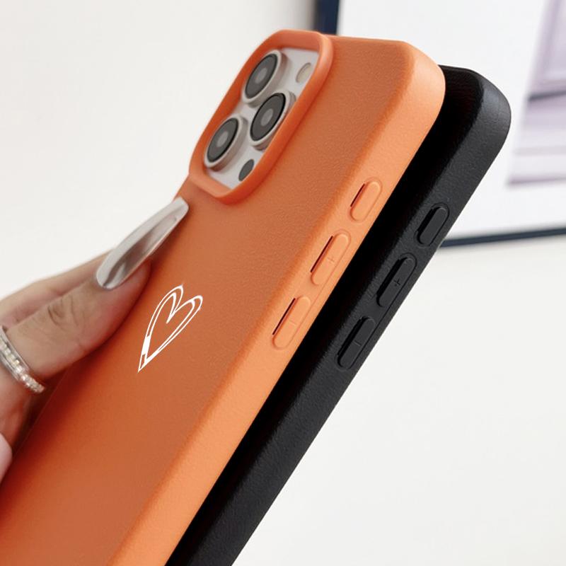 Love Heart Pattern TPU Phone Case For iPhone 17 16e 16 15 Pro Max 14 13 12 Pro Max 11 Air Soft Leather Texture Silicone Cover