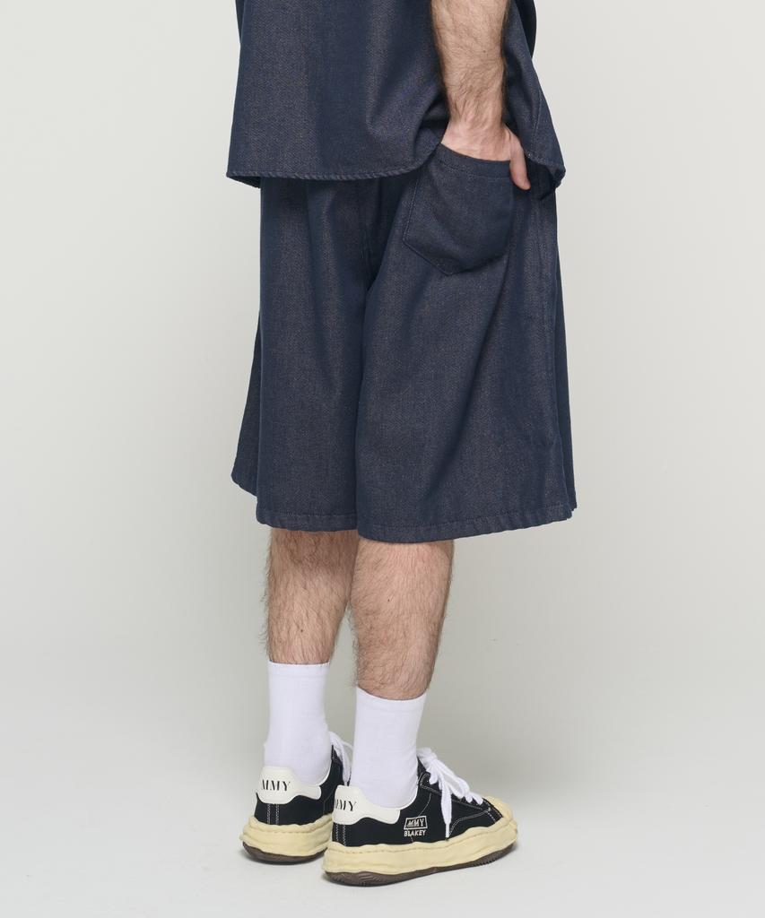 CARGOBROS Washed Non-Faded Bermuda Pants (Blue)