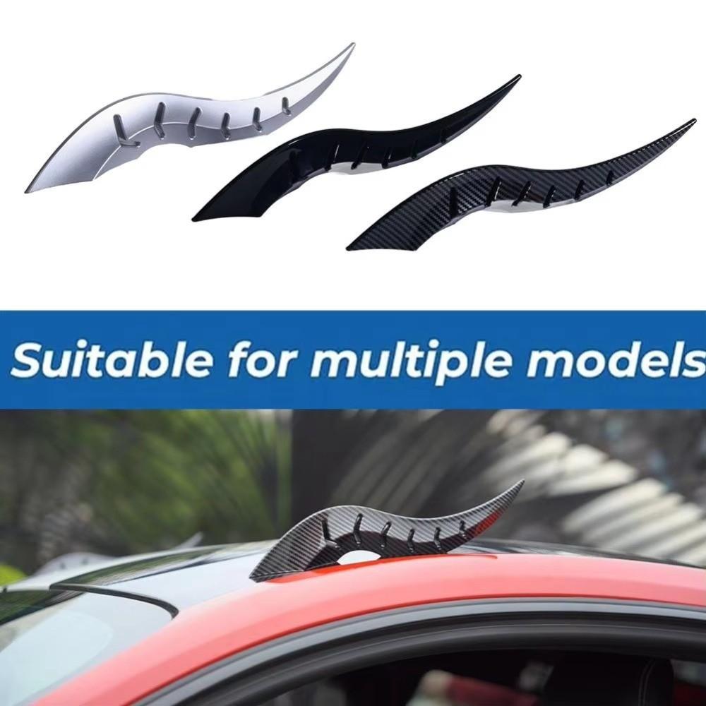 2Pcs Gothic Style Car Roof Horn Decoration Horn Shaped Roof Horn Ornament Vehicle Accessories