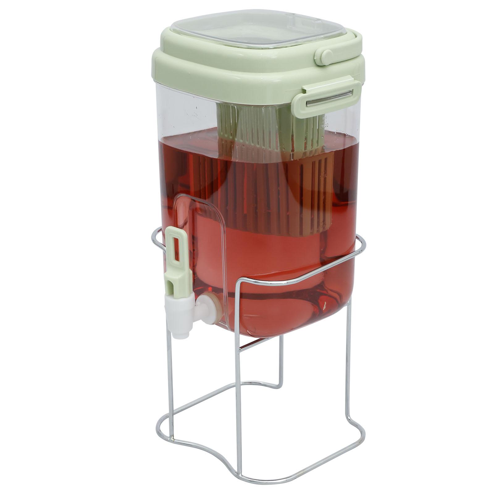 

Large Capacity Cold Water Pitcher Cold Kettle with Faucet Iced Beverage Dispenser Refrigerator and Spigot Drinks Dispenser зелёный