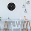 Silent, Nordic-inspired, 30cm, Simple, Radio-Controlled Wall Clock (Dark Brown)