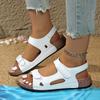 Fashion Shoes for Women High Quality Buckle Strap Women Sandals Fashion Peep Toe Casual Sandals Women New Outdoor Plus Size Flat Sandals