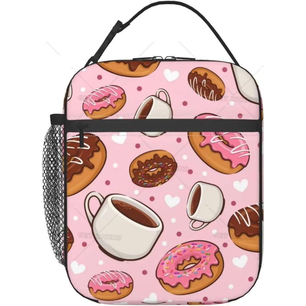 Funny Food Pattern Lunch Bag Leakproof Lunch Pail Container for Adults Work Outdoor, Reusable Handbag, To Keep Food Hot/Cold