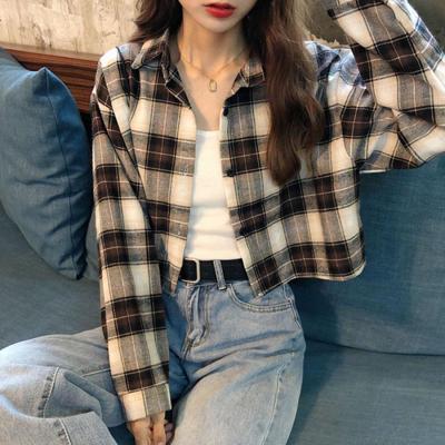 2024 Early Spring Women's Retro Plaid Long Sleeve Jacket