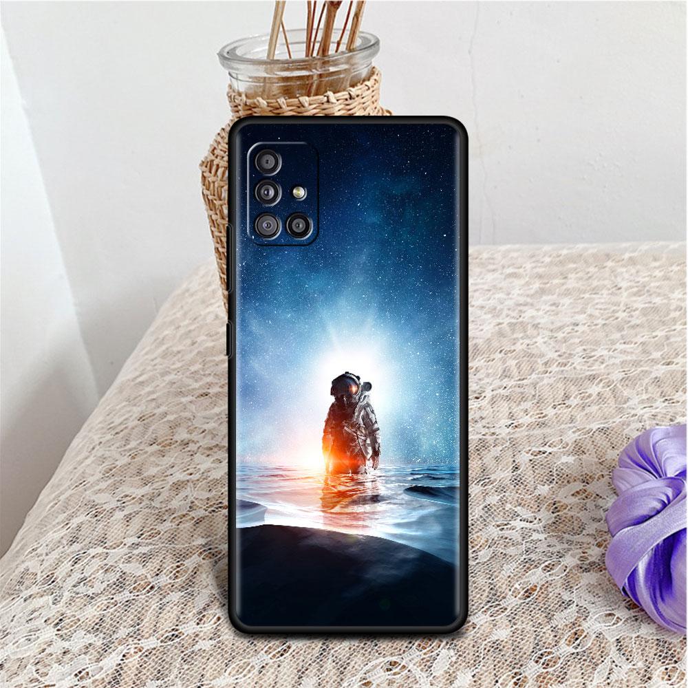 Hülle für Samsung Galaxy A52 A12 A51 A32 A71 A21s A22 A11 A02s A03 A23 A13 A53 A41 A31 A72 Weiche Handyhülle Cooler Einsamer Astronaut