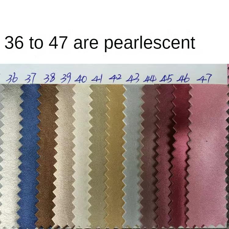 Soft Stretch PU Leather Fabric Sheepskin Pattern Upholstery By The Meter for Clothes Sofa Toy Bag Sewing Cloth Pearl Light Black