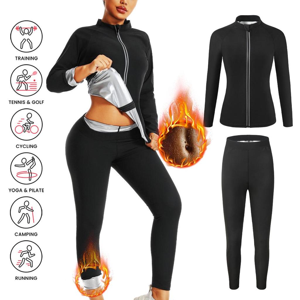 Damen Saunazug Übergröße Europäisch & Amerikanisch: Bauchkontroll-Yoga-Schweißbekleidung, Taillenformende Fitness-Bodyformer