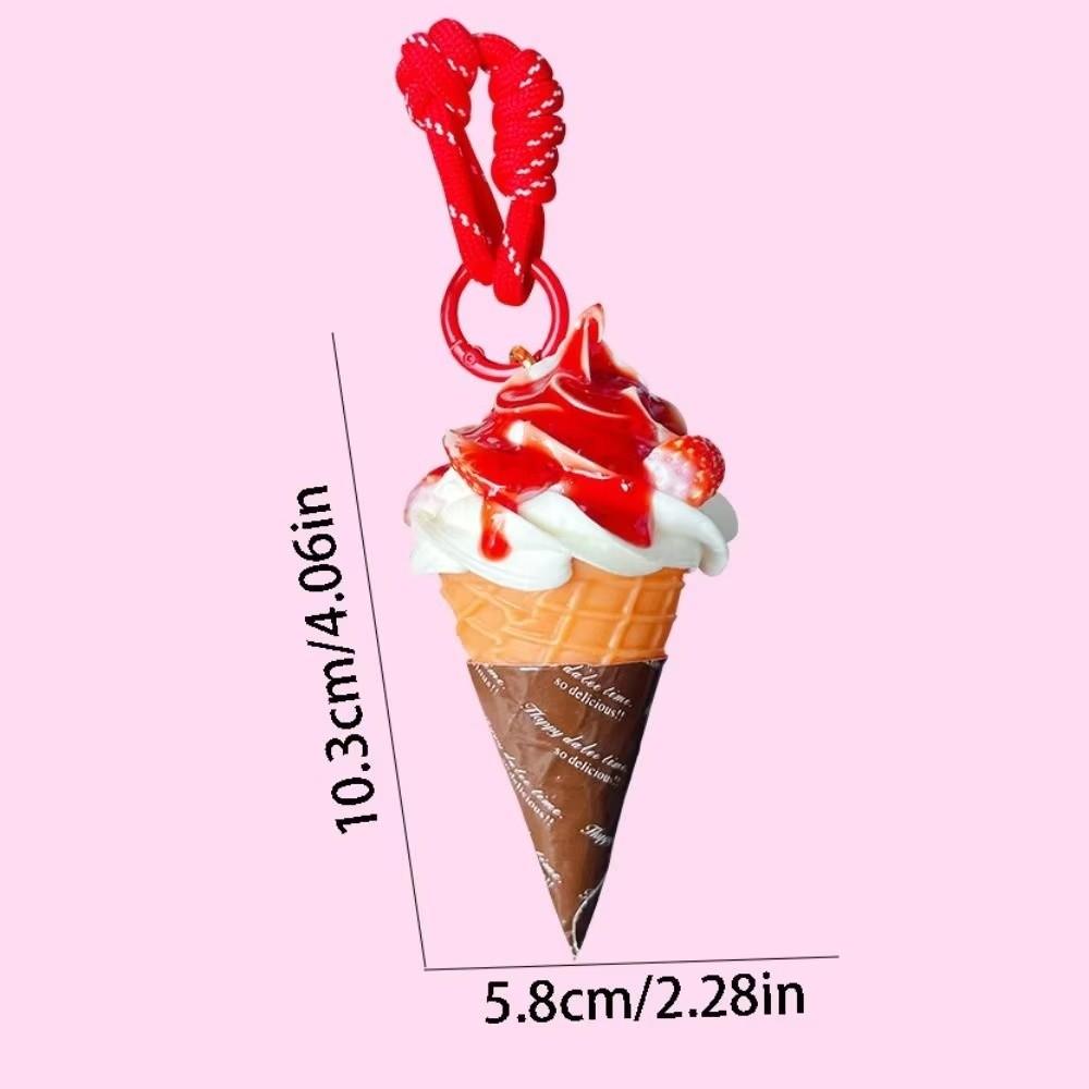 Cute Cartoon Ice Cream Keychain Food Shaped Backpack Pendant New Dessert Keychain Key Accessories