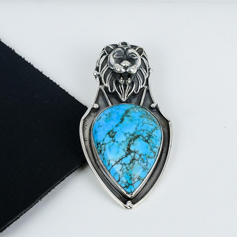 Naturak Turquoise Gemstone Pendant 925 Sterling Silver- Handmade Design, Everyday Wear Jewelry, Unique Turquoise Pendant Wadding Gift