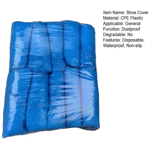 100/200/300/400/500Pcs Disposable Shoe Cover Non-Slip Thick Waterproof Boot Cover Men Women Elastic Indoor Floor Protection Dustproof Shoe Cover