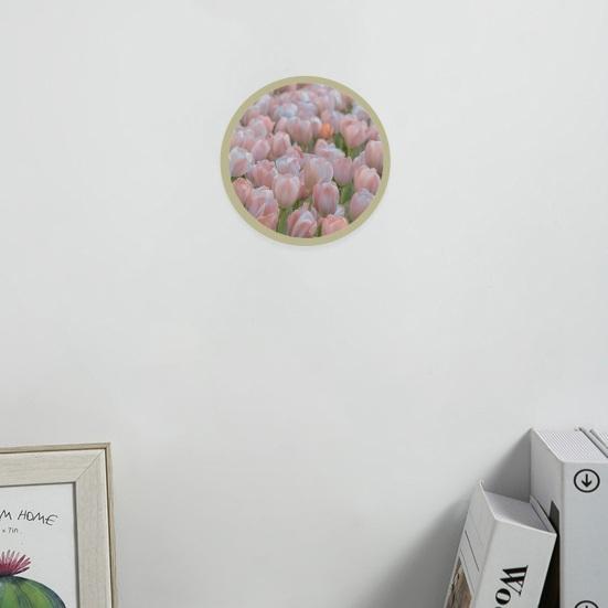 6inch Photo Frame Smooth Surface Fine Workmanship Round Wall Mounted Picture Storage Holder Home Supply