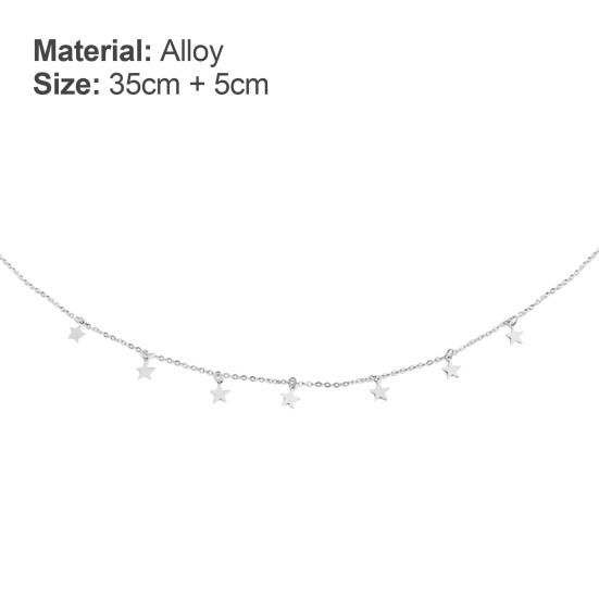 Choker Necklace Star Pendant Jewelry Gift Women Stars Pendant Alloy Clavicle Chain for Dating