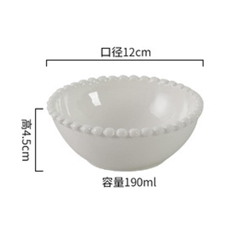 

Керамическая тарелка с белым жемчужным краем в стиле ретро, ​​европейская западная тарелка для еды, персонализированная тарелка для стейка, салатница для торта