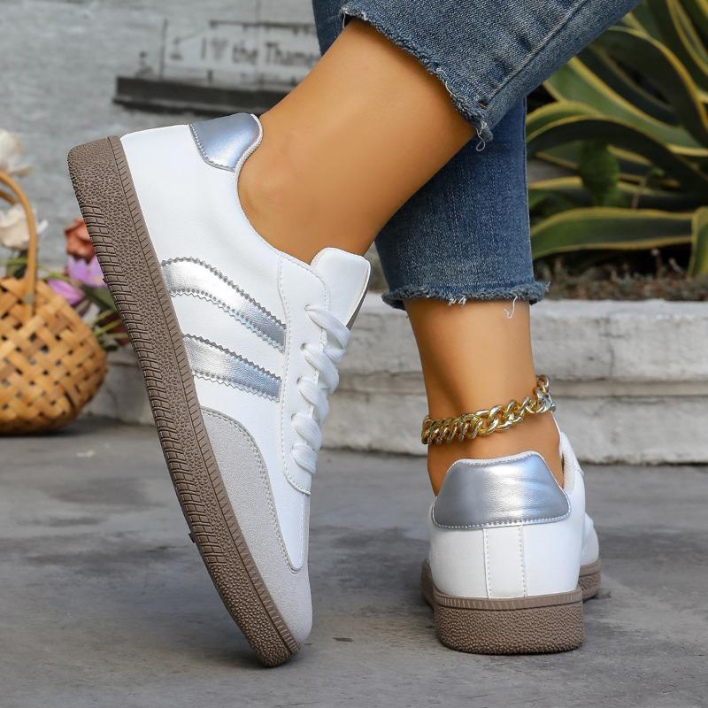 Women's German Training Shoes Spring and Autumn New Flat Retro Color-Block Casual Sports Board Shoes