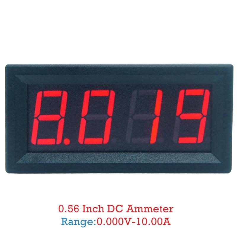 High Digital Ammeter Current Tester for DC 0-9.999A(10A) 4-30V 4 Digit Amp Meter 0.56" LED Red Display Panel