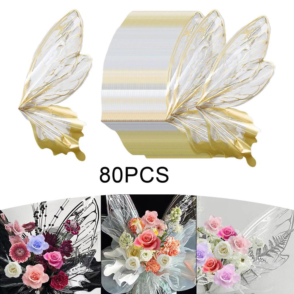 Hochwertige Plastik Blumenverpackungspapiere Schmetterlingsflügel Kreative Straußverpackung für Floristenbedarf und Eventdekoration