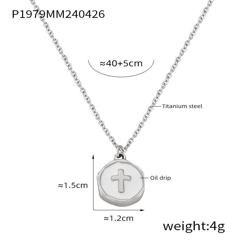 Peach Heart Flow Su Pendant Necklace Niche Personality Design Cross Titanium Steel Jewelry Set Women