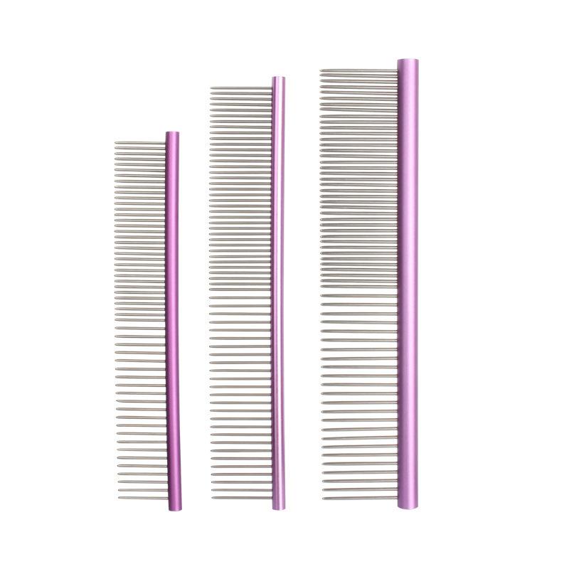 Pet Supplies, Color Steel Comb, Purple Steel Comb, Single Row of Dense Teeth, Straight Row Comb, Beauty Comb, Hair Pulling Comb