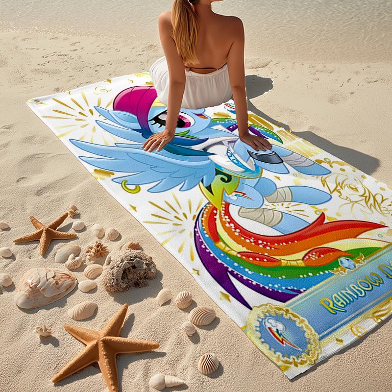 Rainbow Dash Fashion Beach Towel: Ideal for Summer Adventures Soft, absorbent and quick drying suitable for swimming and bathing