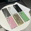 Gold Electroplated Rhombus Grid Samsung Phone Case for S26, S25 PLUS, S24 FE, S23 FE - Sparkly Black Protective Cover