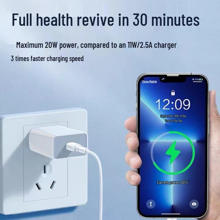 Certified 20W PD Fast Charger & Genuine Data Cable for iPhone