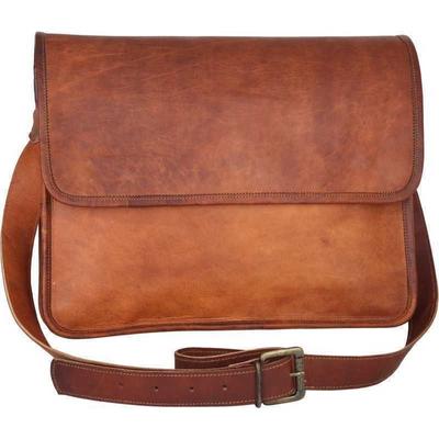 Men & Women Genuine Leather Messenger Bag Laptop Computer Case Shoulder Bag