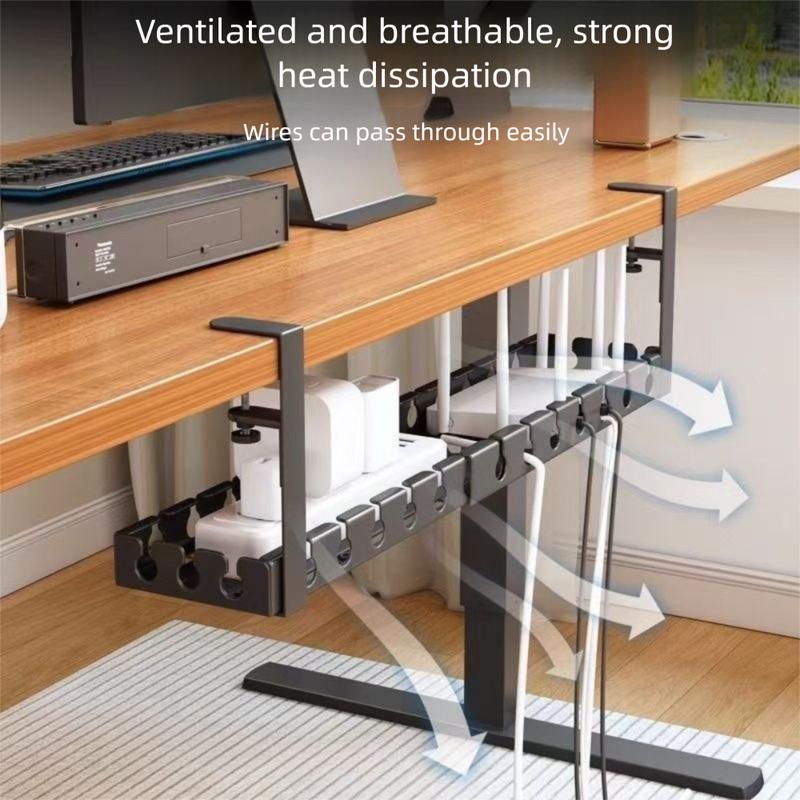 Extendable Under Desk Cable Management Tray Sturdy No Drilling Cord Hider Raceway Space Saving Wire Organizer Cable Tray