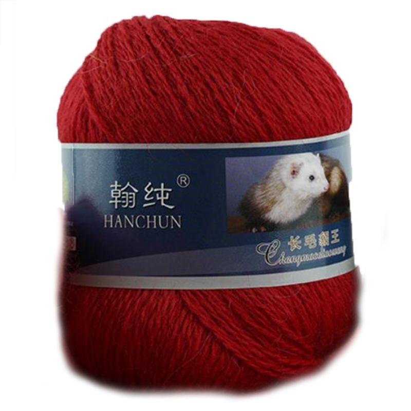 652F Soft Rabbit Hair Yarns Thread Mink Wool Yarn Crochet Knitting Scarf Baby Sweater