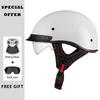 Men Women Universal Motorcycle Helmets with Lens Retro Half Face Helmet ABS Shell Capacete De Moto DOT Approved Moto Equipment