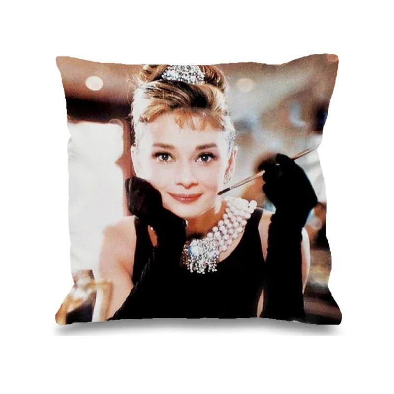 Audrey Hepburn Kissen Stuhlkissen Heim und Dekoration Doppelbettwäsche Kissenbezug Dekor 40x40 Kissenbezüge Dekorative Hülle