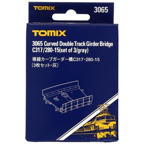

TOMYTEC TOMIX N Gauge Double-Track Curved Girder Bridge C317 280-15 Set of 3, Gray, 3065, Model Train Supplies