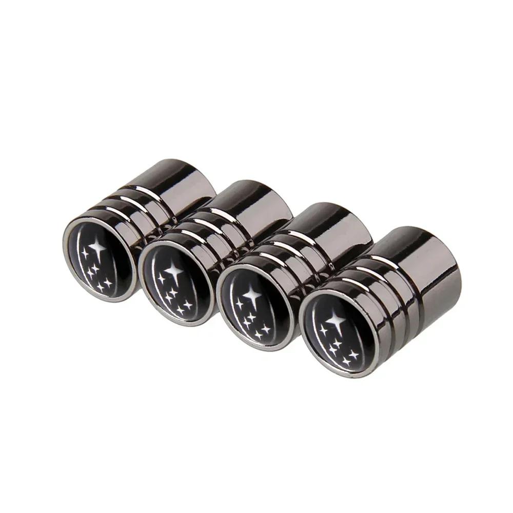 4PCS Alloy Car Tire Valve Caps Dustproof Wheel Air Covers For Subaru XV WRC WRX BRZ FORESTER IMPREZA LEGACY OUTBACK STI TRIBECA