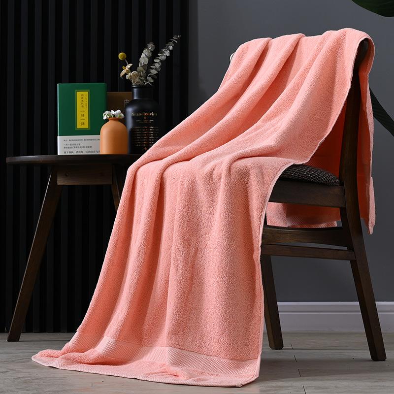 High Quality Bath Towel Skin-friendly Durable Soft and Comfortable Cotton Bath Towel 80*160 Thickened Plain Color Cotton Absorbent Hotel Bath Towel