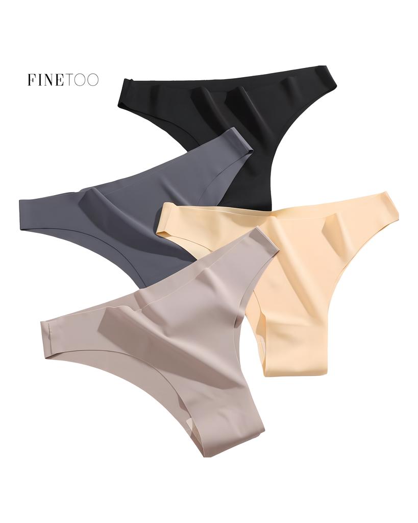 FINETOO Nahtlose und spurlose Höschen für Damen, einfarbige Unterwäsche, weiche und bequeme Dessous, 12 Farben