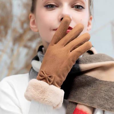 Mănuși calde de iarnă pentru femei, din catifea groasă, pentru ciclism în aer liber, cu degete