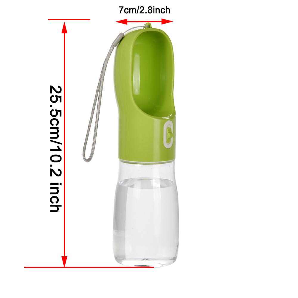 2 In 1 Portable Dog Water Bottle Cup PET Material Traveling Drinking Pet Bowl Outside Feeding Puppy Water Container with Strip