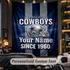 TapestryDallas Cowboys Custom Name Text Personalized Wall Hanging Tapestry Home Wall Decor