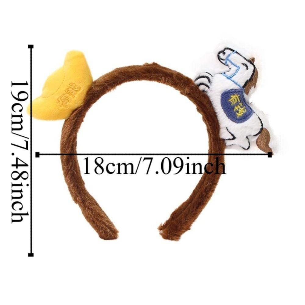 Gift Plush Cartoon Horse Hair Hoop Exquisite Red Pony Headpiece Lucky Charm Chinese Style New Year Mascot Headband Photo Prop