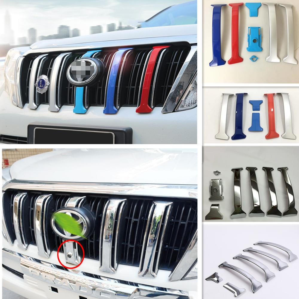 

Для Toyota Land Cruiser 150 Prado LC150 FJ150 2014-2016 2017 накладки на переднюю решетку, защита бампера, хромированный Стайлинг автомобиля