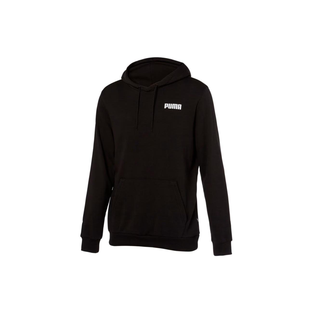 Puma Solid Color Letter Print Hooded Drawstring Pullover Long Sleeve Sweatshirt Men sweatshirt Black 84722901 S