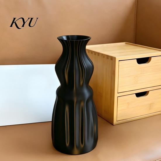 Artistic Vase with Flowing Light 3D Printed Flower Vase, Modern Decorative Minimalist Container, Luxury Home Ornament Floral Arrangement Holder