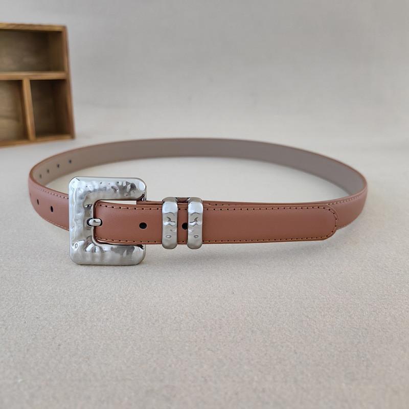 Style Womens Minimalist Derma Waist Belt Metal Pin Buckle Dress Belt Shapewear