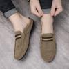 Men's Slippers Lightweight Casual Shoes Suede Half Support Slippers Mules Summer Outdoor Loafers Slip on Soft Sole Flats for Men