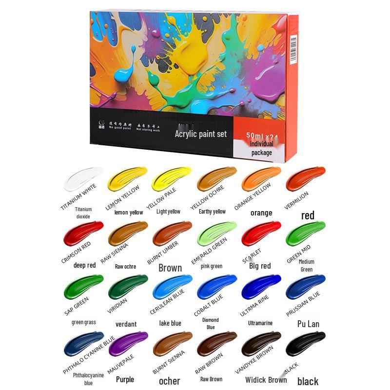 18-Kleuren 50ml Waterdichte Niet-Giftige Acrylverf Set voor Kinderen en Kunststudenten