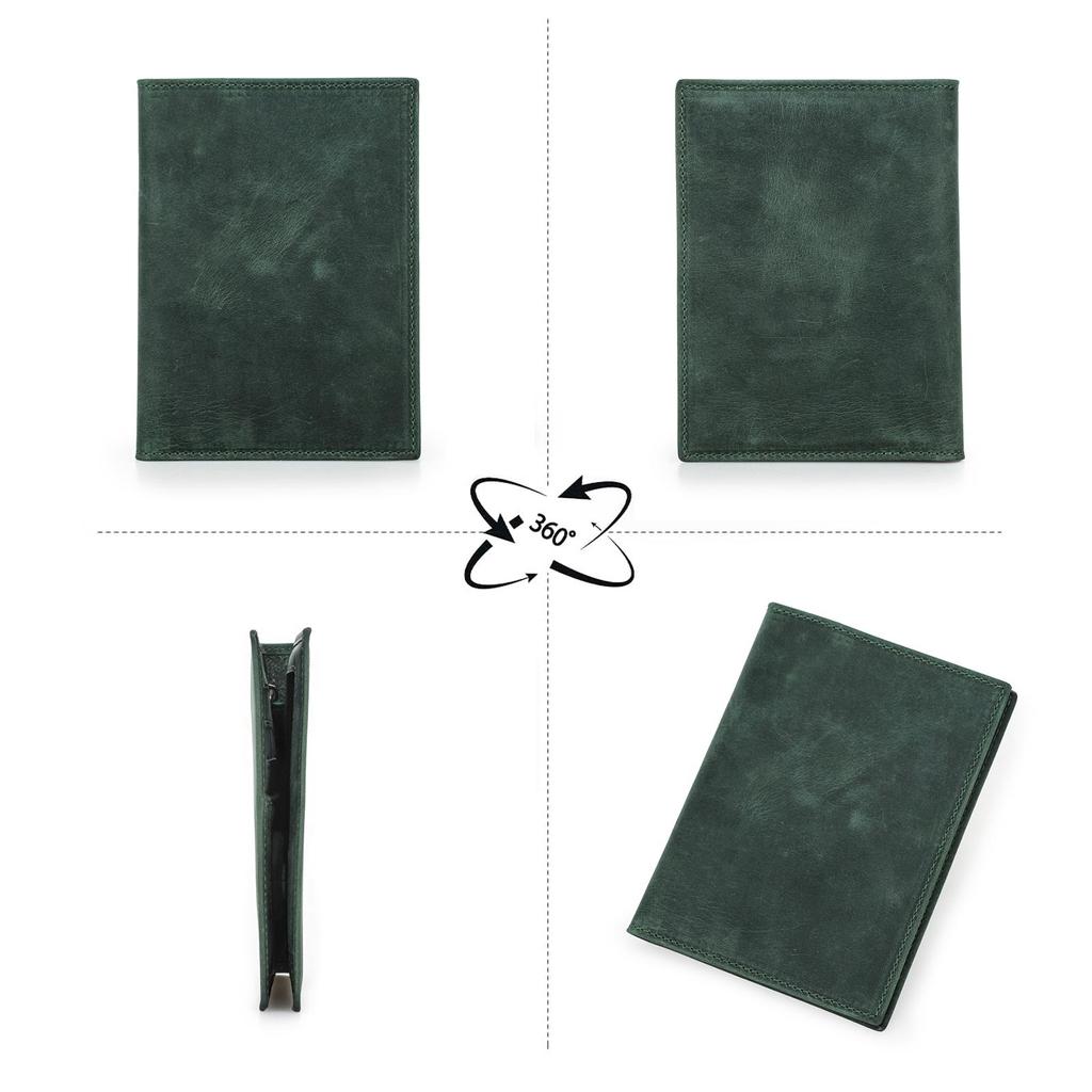CONTACT'S Genuine Leather Travel Wallet with Passport Holder RFID Blocking Business Credit Card Holder Anti-lost Purse
